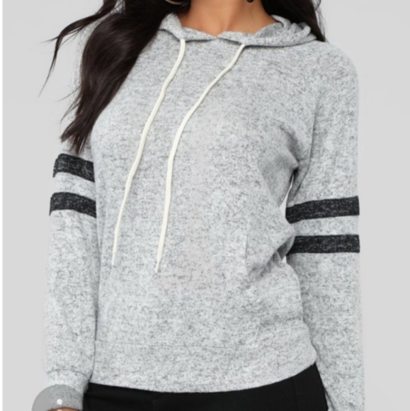 Fashion Nova Tops - Gray light weight hoodie